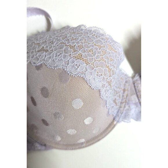 Skarlett Blue Bra Dare Dot Demi Tshirt Bra Lace Lavender/Nude NWT 30DDD - Picture 7 of 7